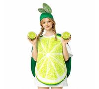 Generico Adult Fruit Slice Costume - Lime Wedge Jumpsuit Outfit, Creative Party Role-Play Ensemble | Pull-Over Polyester Party Jumpsuit Set, Creative Halloween Carnival Role-Play Ensemble