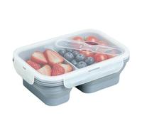 Generico Adult Lunch Box - Silicone, Compartmentalized 1100ml Foldable Bowl | Leak Proof 2 Compartment Design | Microwave, Dishwasher and Freezer Safe Food Container Silicone Lunch Container 2 Compartmen