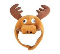 Generico Adult Moose Hat, 3D Large Soft Warm Thick Plush - Themed Parties