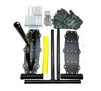 Genérico Aeratore centrale per prato, 100 x 30 x 1 2 cm, versatile, strumento manuale di aerazione, design con molla, aeratore per prato con 17 punte in acciaio, aerazione da giardino e patio