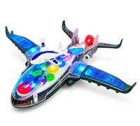 Generico Aereo Giocattolo con Luci Suoni e Movimento Mistero Bump & Go Aereoplano Super Jet Giocattolo con Movimento con Luci Suoni Reali Astronave Ufo Musica Aereo Grande Giocattolo (A)