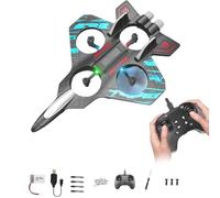 Generico Aereo telecomandato 2.4GHz, Elicottero RC in gommapiuma con luci LED, rilevamento della gravità, acrobazie, 2 modalità di Volo, Drone RC per Adulti,Blu
