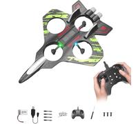 Generico Aereo telecomandato 2.4GHz, Elicottero RC in gommapiuma con luci LED, rilevamento della gravità, acrobazie, 2 modalità di Volo, Drone RC per Adulti,Verde