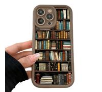 Generico Aesthetic Cartoon Bookshelf Phone Case,Vintage Bookshelf Floral Phone Case,Compatible for iPhone 16 Pro Max Cases,Shockproof Non Slip Soft for iPhone 16 15 14 13 12 11 Pro Max Xr Xs Plus