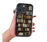 Generico Aesthetic Cartoon Bookshelf Phone Case,Vintage Bookshelf Floral Phone Case,Compatible for iPhone 16 Pro Max Cases,Shockproof Non Slip Soft for iPhone 16 15 14 13 12 11 Pro Max Xr Xs Plus