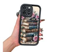 Generico Aesthetic Cartoon Bookshelf Phone Case,Vintage Bookshelf Floral Phone Case,Compatible for iPhone 16 Pro Max Cases,Shockproof Non Slip Soft for iPhone 16 15 14 13 12 11 Pro Max Xr Xs Plus