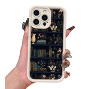 Generico Aesthetic Cartoon Bookshelf Phone Case,Vintage Bookshelf Floral Phone Case,Compatible for iPhone 16 Pro Max Cases,Shockproof Non Slip Soft for iPhone 16 15 14 13 12 11 Pro Max Xr Xs Plus