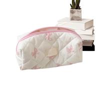 Generico Aesthetic Pencil Pouch,Bow Pattern Stationery Bag | Cosmetic Organizer, Portable Case, Toiletry Makeup Pouch for College Student