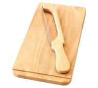 Generico Affettatrice per pane - Tagliapane ad | per bagel a doppia faccia | Kit tagliapane e tagliere per pane in legno con per bagel in acciaio inossidabile | Per torte, pasticcini e