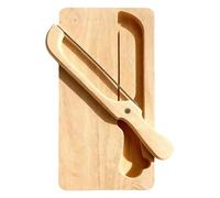 Generico Affettatrice per pane - Tagliapane ad | per bagel a doppia faccia | Kit tagliapane e tagliere per pane in legno con per bagel in acciaio inossidabile | Per torte, pasticcini e