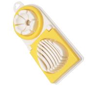 Generico Affettatrice per Uova Sode in Acciaio Inox Doppia Lama, Tagliauova Multifunzione per Fragole e Funghi, Utensile da Cucina Resistente e Pratico, Colore Giallo, per Uso Domestico