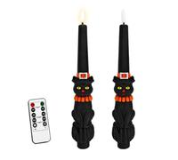 Generico Affusolate Halloween Senza Fiamma LED Timer Nero Realistico | Affusolate a Batteria per Casa, Cena di Festa, Mensola del , Feste Autunnali, Soggiorno, Camera da Letto