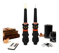 Generico affusolate Halloween senza fiamma LED Timer Nero Realistico | Affusolate a Batteria per tavolo da pranzo, feste autunnali, mensola , soggiorno, camera da letto