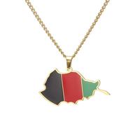 Generico Afghanistan Flag Necklace Fashion Stainless Steel Country Republic Flag Pendant Jewelry for Women Men Hip Hop Colorful Gift (Style A)