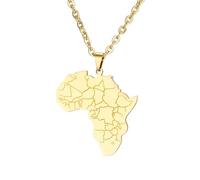 Generico Africa Necklace Fashion Copper set with zircon Country Republic Flag Pendant Jewelry for Women Men Hip Hop Gift (Style E)