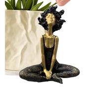 Generico Afro Girl Sculpture, Meditation Figurine, Artwork Statue, Versatile Shelf Decor Accent Piece for Birthday Favors, Apartment, Bedroom, Living Room, Dorm, Study, Cafe, Resin