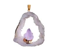 Generico Agate Necklace Pendant - Irregular Agate Fashion Jewelry, Gemstone Necklace with Unique Design, Men Commuting Dating Accessory, Wedding Celebration Festival Wear, Casual Formal Outfit Use