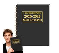 Generico Agenda Mensile 2026-2028 - Design Elegante E Minimalista, Mensile 3 Anni, Materiale Resistente | Agenda Con Calendario E Notebook, Per L'ufficio Universitario, La Scuola, Il Lavoro, La Casa