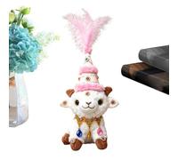 Generico Agnello Peluche | con Collana e Cappello 34,8 cm Simpatico AnimaGiocattolo | Pupazzo Agnello | per il Compleanno, il Soggiorno, la Camera da, Divano, lo Scaffale, Comodino, la Scrivania