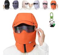 Generico Agriculturi Waterproof Fleece-Lined Hood, Rockwaved Waterproof Fleece-Lined Hood, Winter Face Mask, Unisex (Orange)