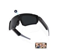 Generico Ai Smart Glasses with Camera 4K, Polarized Sunglasses with UV400 Lens, EIS Stabilization, Dual Mic Noise Canceling, Built-in Storage for Cycling & Hiking (Pure black)