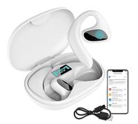 Generico AI Translation Earbuds, 144 Lingue, Funzione Offline, Cancellazione Rumore, Design Open-Ear Comodo (Bianco)