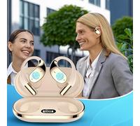 Genérico AI Translation Earbuds, ABS+PC 10m Range | Headphones Translating Device with Real Time, Travel, Business, Headphones Translator for 144 Languages | LED Digital Display Charging
