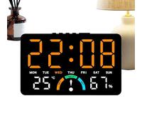 Generico Alarm Clock - Temperature Humidity Nightstand Display, High-Density Resin Build, Integrated Digital-Sensor Structural System, Timekeeping Hardware, Efficient Home Office Dorm Utility