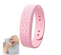 Generico Alarm Clock Watch, Alarm Bracelet Digital Silent Vibration Wake-Up Sport Wristband,for Heavy Sleepers, Snooze Free Smart Watch for Men and Women (Pink)