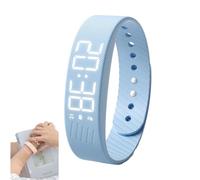 Generico Alarm Clock Watch, Alarm Bracelet Digital Silent Vibration Wake-Up Sport Wristband,for Heavy Sleepers, Snooze Free Smart Watch for Men and Women (Light Blue)