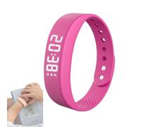 Generico Alarm Clock Watch, Alarm Bracelet Digital Silent Vibration Wake-Up Sport Wristband,for Heavy Sleepers, Snooze Free Smart Watch for Men and Women (Rose Pink)