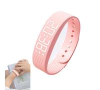 Generico Alarm Clock Watch, Alarm Bracelet Digital Silent Vibration Wake-Up Sport Wristband,for Heavy Sleepers, Snooze Free Smart Watch for Men and Women (Light Pink)