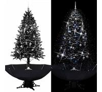 Generico Albero di Natale con Nevicata e Base ad Ombrello Nero 190cm PVC,Nero,7.54kg,289934