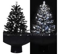 Generico Albero di Natale con Nevicata e Base ad Ombrello Nero 75 cm PVC,Nero,2.08kg,289931