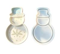 Generico Albero Neve Pupazzo Silicone Forma Vassoio Simpatico Diviso DIY | Forma Silicone Riutilizzabile per Argilla e Cemento per Saponetta Candela Gioielli Scrivania Organizer