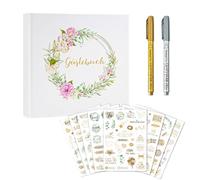 Genérico Album di nozze - Libro degli ospiti con penne incluse, elegante libro degli ospiti per ricevimenti di laurea, baby shower, compleanni, anniversari e pensionamenti
