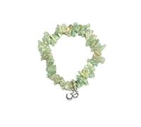 Generico ALCHIMIA - Bracciale ACQUAMARINA pietre vere naturali con ciondolo OM metallo color argento