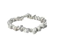 Generico ALCHIMIA - Bracciale chip elastico pietre vere naturali HOWLITE BIANCA