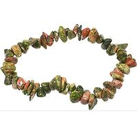 Generico ALCHIMIA- Bracciale chip pietra vera naturale Unakite
