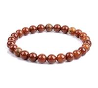 Generico ALCHIMIA- Bracciale donna - uomo elastico pietre vere naturali 6 mm. (Diaspro rosso)