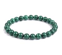 Generico ALCHIMIA- Bracciale donna - uomo elastico pietre vere naturali 6 mm. (Malachite)