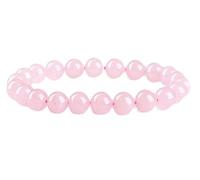 Generico ALCHIMIA- Bracciale donna - uomo elastico pietre vere naturali 6 mm. Quarzo rosa