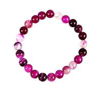 Generico ALCHIMIA- Bracciale elastico agata fucsia mm.8 cristalloterapia uomo donna