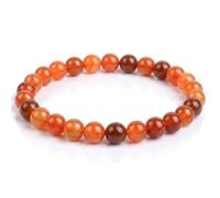 Generico ALCHIMIA Bracciale Elastico Pietre Naturali 6 mm, Corniola