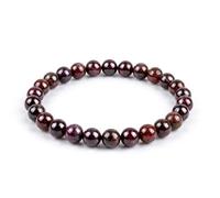 Generico ALCHIMIA Bracciale Elastico Pietre Naturali 6 mm, Granato