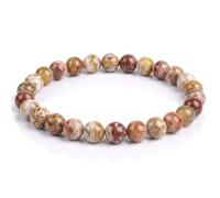Generico ALCHIMIA Bracciale Elastico Pietre Naturali 6mm, Agata Crazy