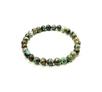 Generico ALCHIMIA - Bracciale elastico uomo pietre vere naturali satinate opaco mm.6 TURCHESE AFRICA