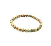 Generico ALCHIMIA - Bracciale elastico uomo pietre vere naturali satinate opaco mm.6 UNAKITE