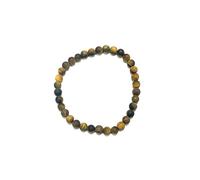 Generico ALCHIMIA - Bracciale elastico uomo pietre vere naturali satinato opaco mm.6 OCCHIO DI TIGRE