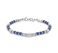 Generico Alchimia- Bracciale in pietre vere Naturali e Acciaio Inox - Gioiello Unisex per Uomo e Donna, Protezione ed Energia Positiva Lapislazzulo